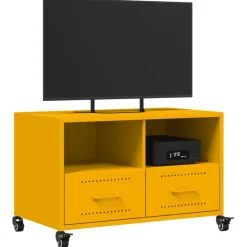 vidaXL Muebles Tv-Mueble TV acero laminado en frío mostaza 68x39x43,5 cm