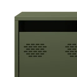 vidaXL Mueble TV acero laminado en frío 101,5x39x43,5 cm Verde oliva Best