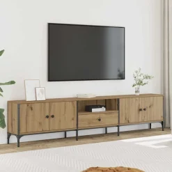 vidaXL Mueble TV cajón madera ingeniería roble artesanal 200x25x44 cm Roble artisan Outlet