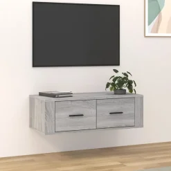 vidaXL Mueble TV colgante madera contrachapada 80x36x25 cm Gris sonoma Outlet