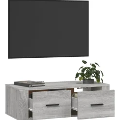 vidaXL Mueble TV colgante madera contrachapada 80x36x25 cm Gris sonoma Outlet