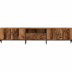 vidaXL Muebles Tv-Mueble TV con cajón madera ingeniería envejecida 200x25x44 cm
