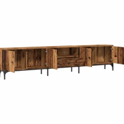 vidaXL Muebles Tv-Mueble TV con cajón madera ingeniería envejecida 200x25x44 cm