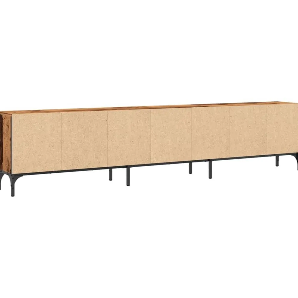 vidaXL Muebles Tv-Mueble TV con cajón madera ingeniería envejecida 200x25x44 cm