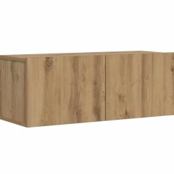 vidaXL Mueble TV de pared madera ingeniería 80x30x30 cm Roble artisan Discount