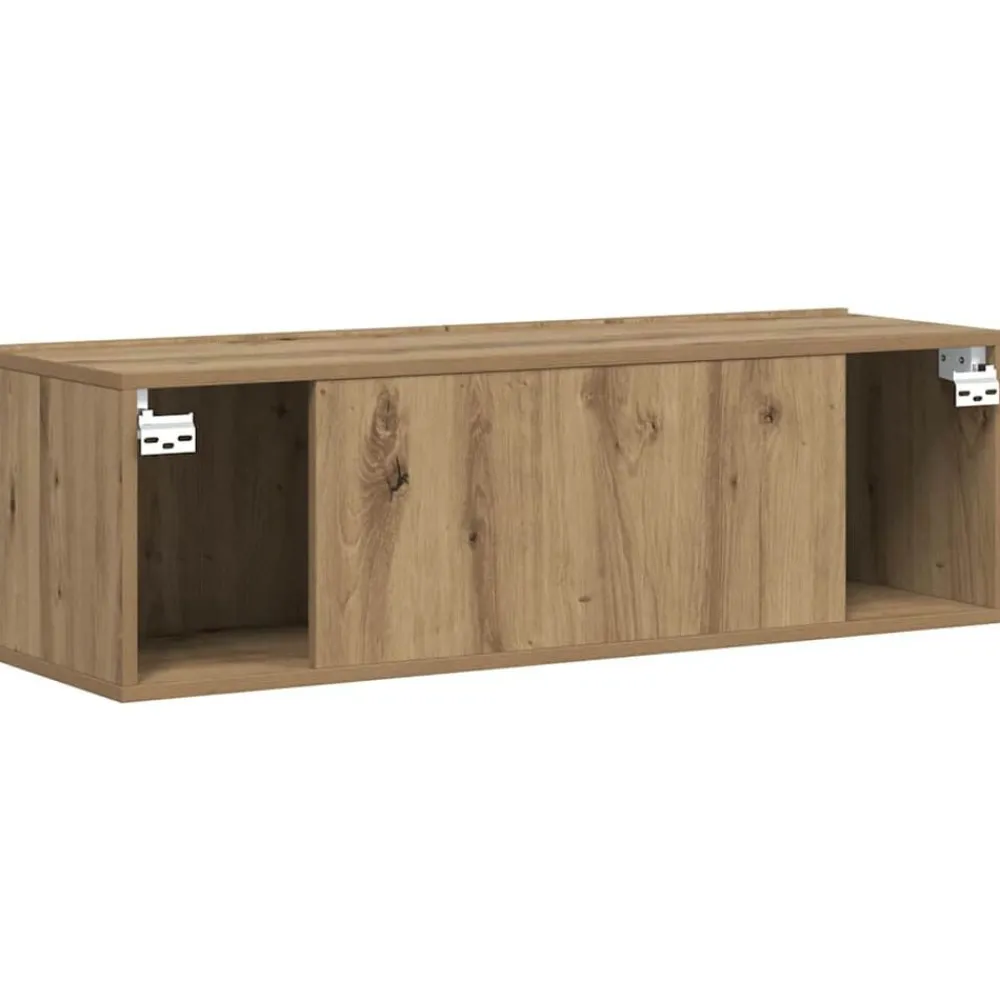vidaXL Mueble TV de pared madera ingeniería 80x30x30 cm Roble artisan Discount