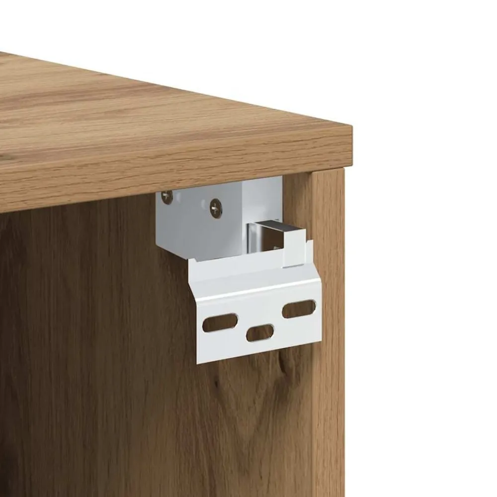 vidaXL Mueble TV de pared madera ingeniería 80x30x30 cm Roble artisan Discount