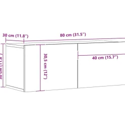 vidaXL Mueble TV de pared madera ingeniería 80x30x30 cm Roble artisan Discount