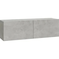 vidaXL Mueble TV de pared 2 uds madera contrachapada gris 100x30x30cm Gris hormigón Clearance