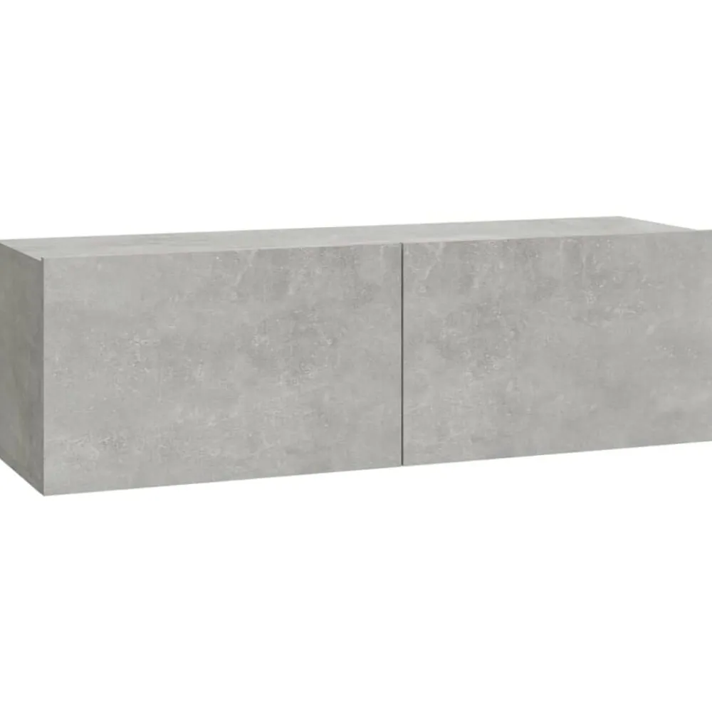 vidaXL Mueble TV de pared 2 uds madera contrachapada gris 100x30x30cm Gris hormigón Clearance