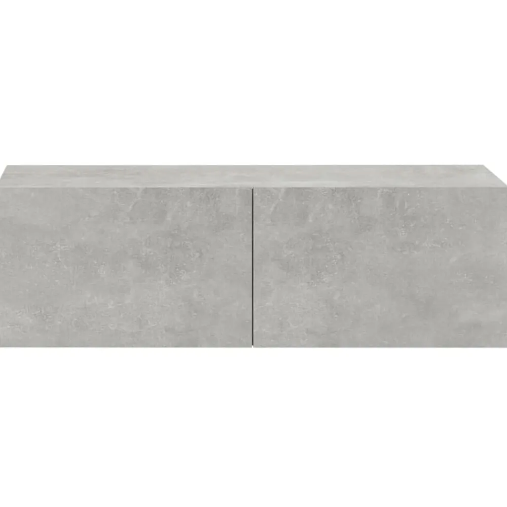 vidaXL Mueble TV de pared 2 uds madera contrachapada gris 100x30x30cm Gris hormigón Clearance