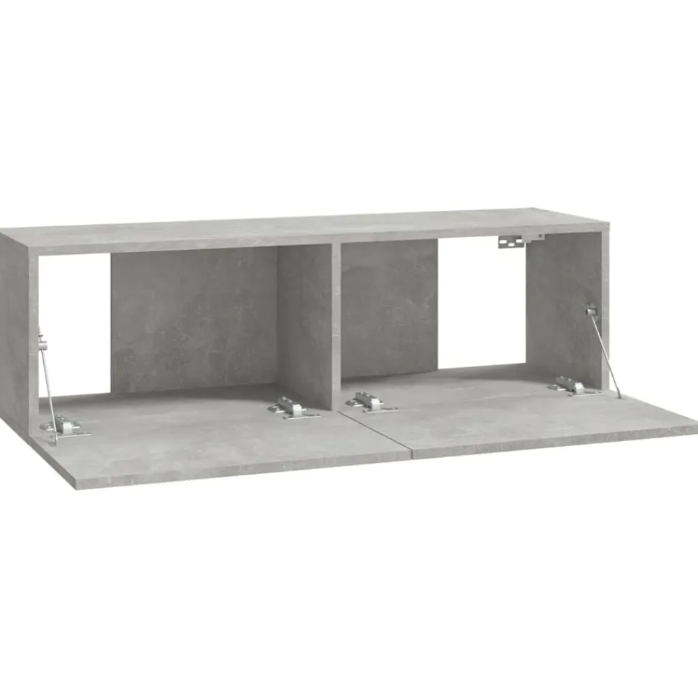 vidaXL Mueble TV de pared 2 uds madera contrachapada gris 100x30x30cm Gris hormigón Clearance