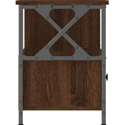 vidaXL Mueble TV hierro madera contrachapada roble marrón 102x33x45 cm Marrón roble New