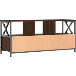 vidaXL Mueble TV hierro madera contrachapada roble marrón 102x33x45 cm Marrón roble New