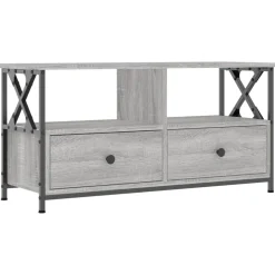vidaXL Muebles Tv-Mueble TV hierro y madera contrachapada 90x33x45 cm