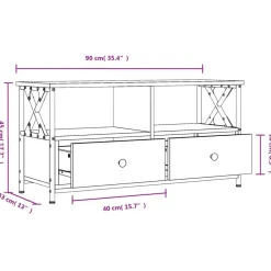 vidaXL Muebles Tv-Mueble TV hierro y madera contrachapada 90x33x45 cm