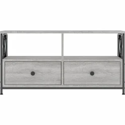 vidaXL Muebles Tv-Mueble TV hierro y madera contrachapada 90x33x45 cm