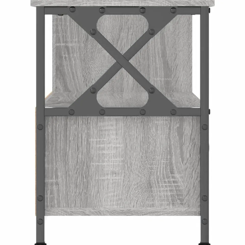 vidaXL Muebles Tv-Mueble TV hierro y madera contrachapada 90x33x45 cm