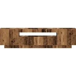 vidaXL Mueble TV luces LED madera ingeniería envejecida 160x35x40 cm Madera antigua Hot