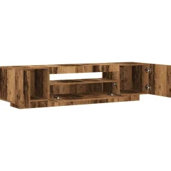 vidaXL Mueble TV luces LED madera ingeniería envejecida 160x35x40 cm Madera antigua Hot