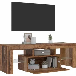 vidaXL Mueble TV luces LED madera ingeniería envejecida 120x36,5x40 cm Madera antigua Sale