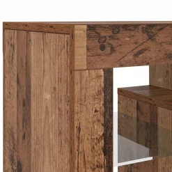 vidaXL Mueble TV luces LED madera ingeniería envejecida 120x36,5x40 cm Madera antigua Sale