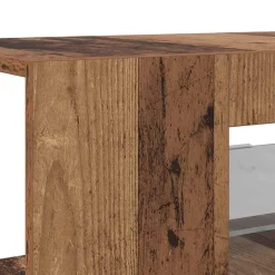 vidaXL Muebles Tv-Mueble TV luces LED madera ingeniería envejecida 90x39x30 cm
