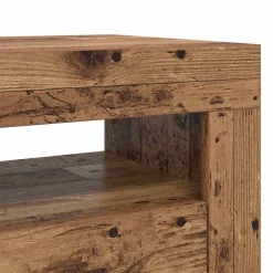 vidaXL Muebles Tv-Mueble TV luces LED madera ingeniería envejecida 90x35x40 cm