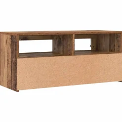 vidaXL Muebles Tv-Mueble TV luces LED madera ingeniería envejecida 90x35x40 cm