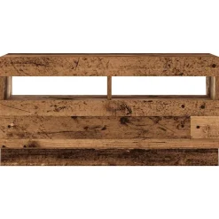 vidaXL Mueble TV luces LED madera ingeniería envejecida 180x35x40 cm Madera antigua Sale