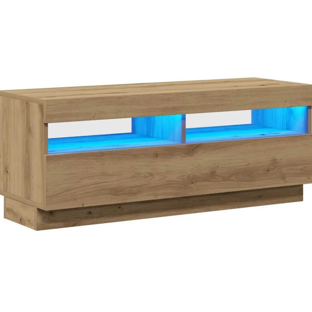 vidaXL Muebles Tv-Mueble TV luces LED madera ingeniería 100x35x40cm