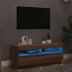 vidaXL Muebles Tv-Mueble TV luces LED madera ingeniería 100x35x40cm