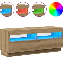 vidaXL Muebles Tv-Mueble TV luces LED madera ingeniería 100x35x40cm