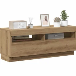 vidaXL Muebles Tv-Mueble TV luces LED madera ingeniería 100x35x40cm