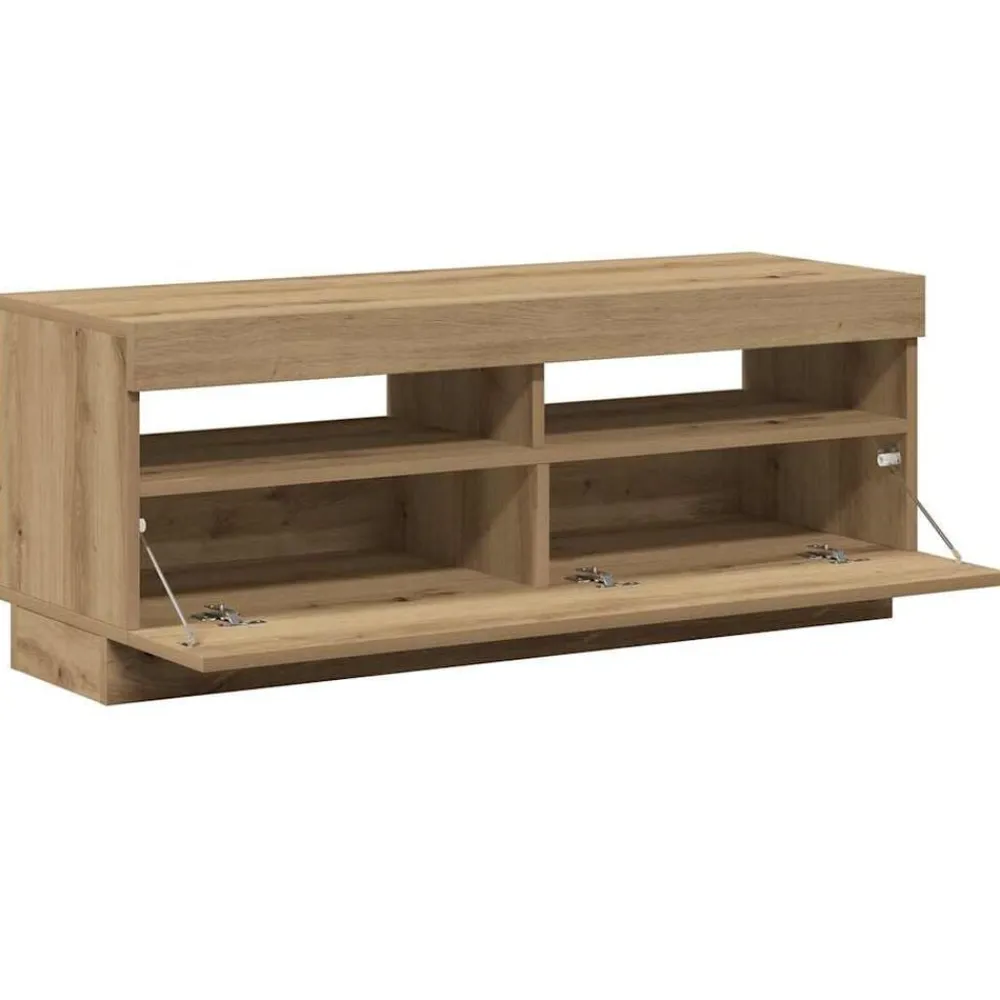 vidaXL Muebles Tv-Mueble TV luces LED madera ingeniería 100x35x40cm