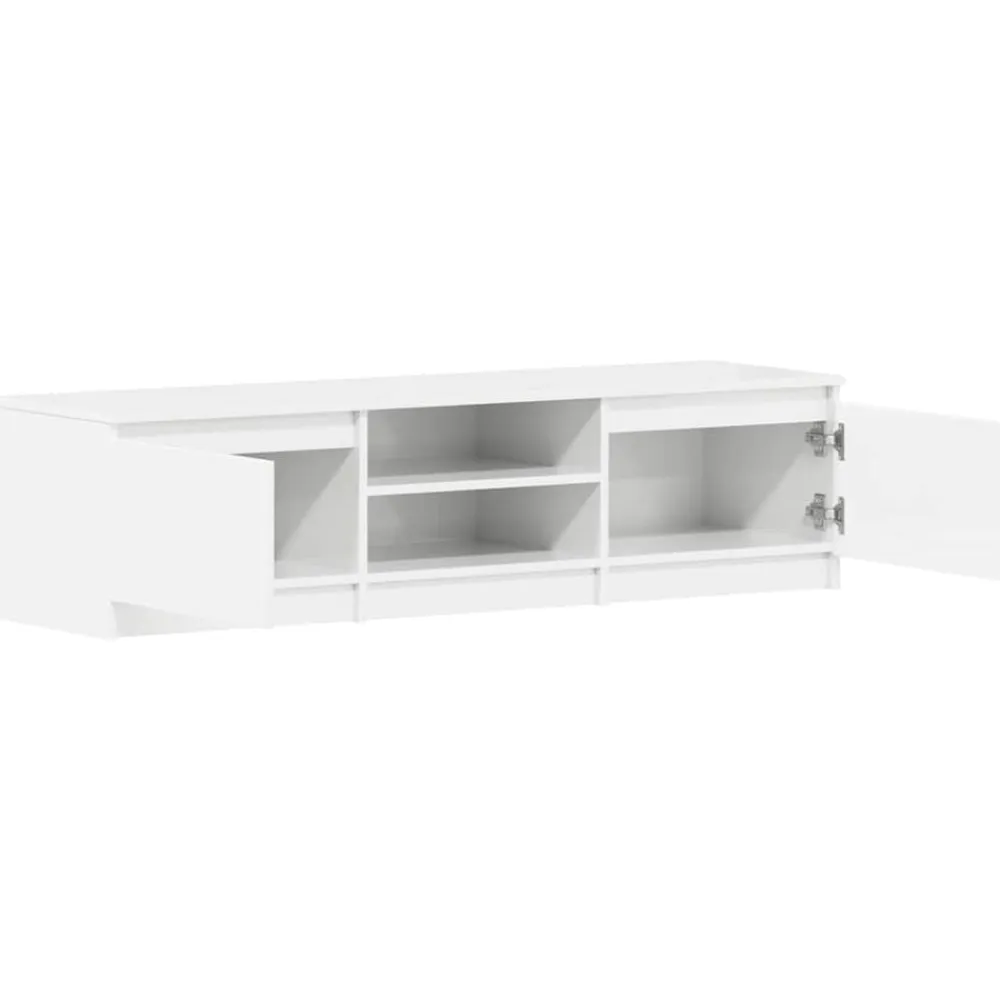 vidaXL Mueble TV madera contrachapada 140x40x35,5cm Blanco brillante Discount