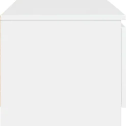 vidaXL Mueble TV madera contrachapada 140x40x35,5cm Blanco brillante Discount