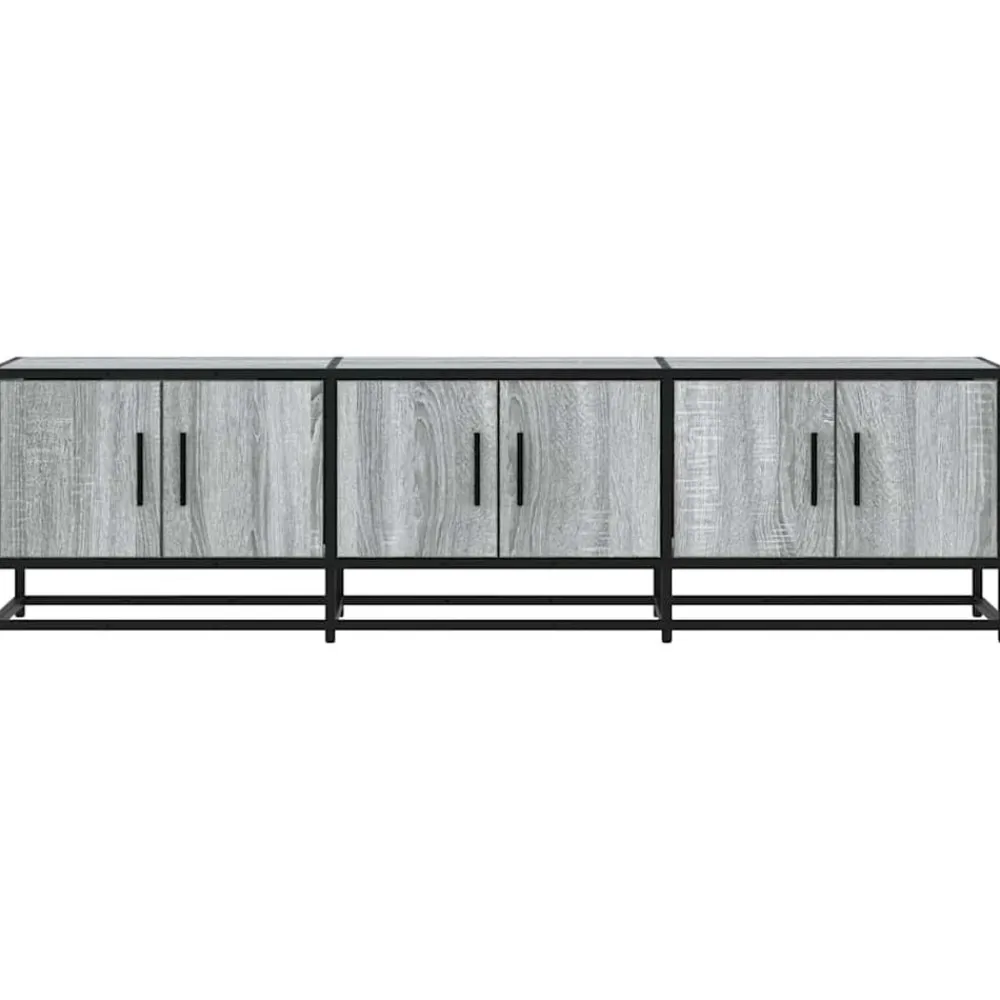 vidaXL Mueble TV madera ingeniería y metal 150x35x41 cm Gris sonoma Outlet