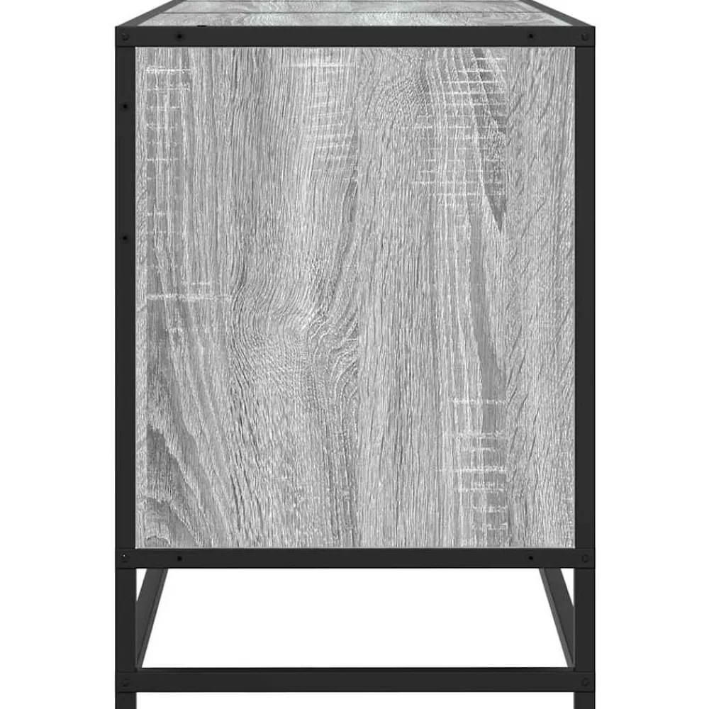 vidaXL Mueble TV madera ingeniería y metal 150x35x41 cm Gris sonoma Outlet