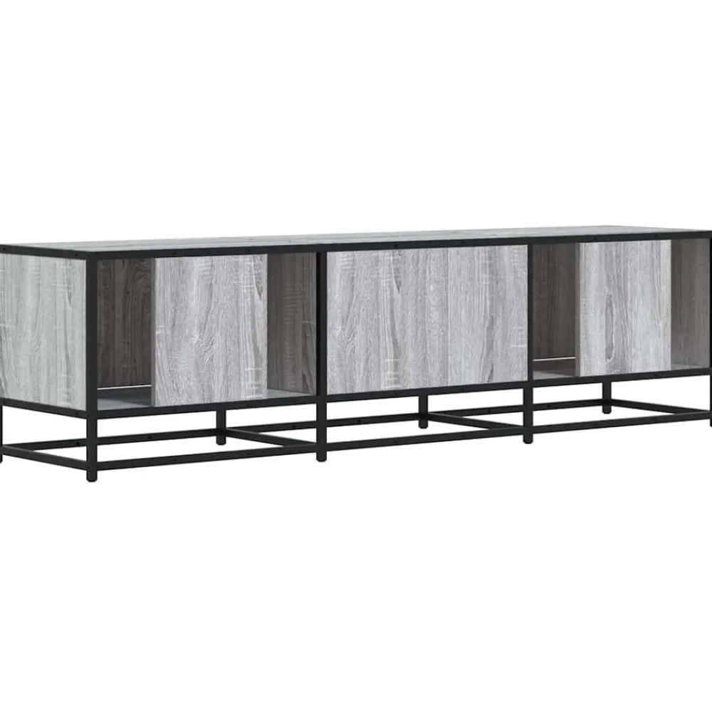 vidaXL Mueble TV madera ingeniería y metal 150x35x41 cm Gris sonoma Outlet