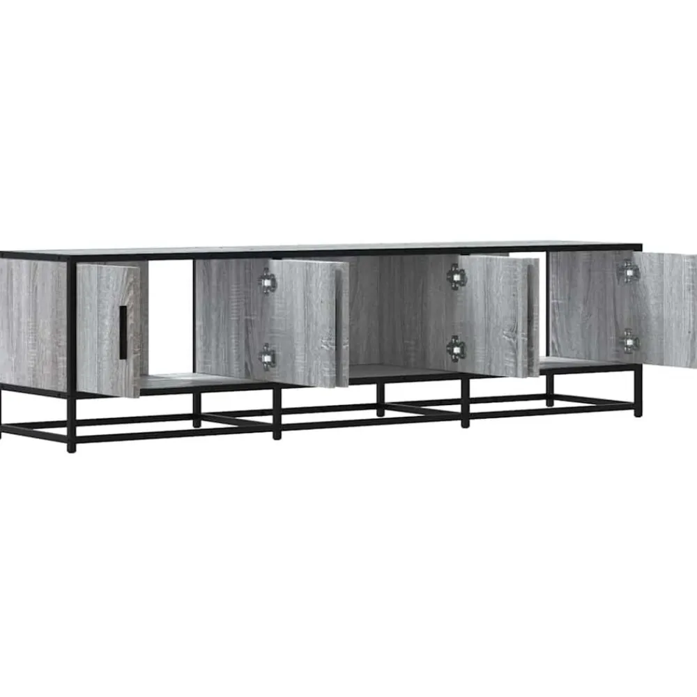 vidaXL Mueble TV madera ingeniería y metal 150x35x41 cm Gris sonoma Outlet