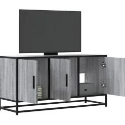 vidaXL Muebles Tv-Mueble TV madera ingeniería y metal 100x35x50 cm