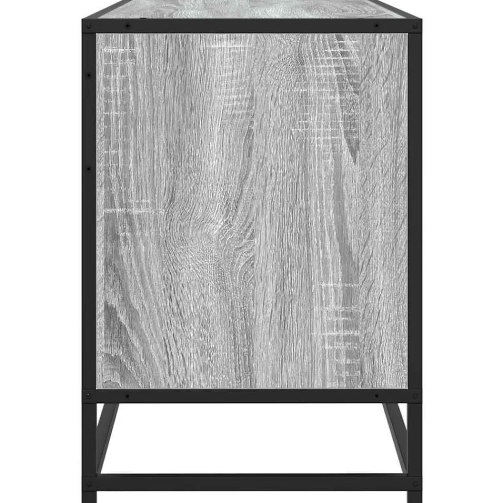 vidaXL Muebles Tv-Mueble TV madera ingeniería y metal 100x35x50 cm