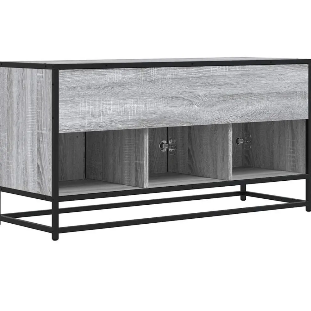 vidaXL Muebles Tv-Mueble TV madera ingeniería y metal 100x35x50 cm