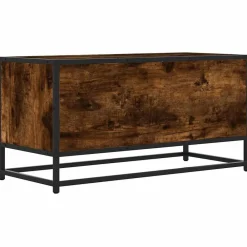vidaXL Muebles Tv-Mueble TV metal y madera ingeniería roble humo 80x34,5x40 cm