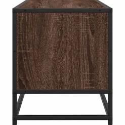 vidaXL Muebles Tv-Mueble TV metal y madera ingeniería marrón roble 80x34,5x40 cm