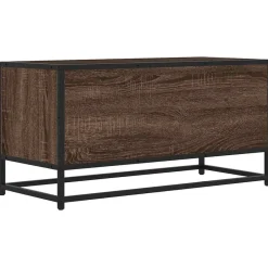 vidaXL Muebles Tv-Mueble TV metal y madera ingeniería marrón roble 80x34,5x40 cm