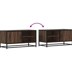 vidaXL Muebles Tv-Mueble TV metal y madera ingeniería marrón roble 80x34,5x40 cm
