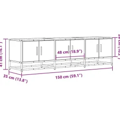 vidaXL Muebles Tv-Mueble TV metal y madera ingeniería marrón roble 150x35x41 cm
