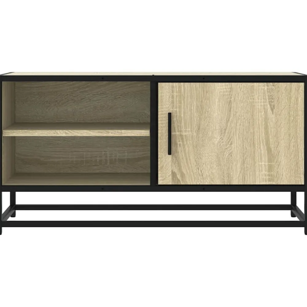vidaXL Muebles Tv-Mueble TV metal y madera ingeniería 80x34,5x40 cm